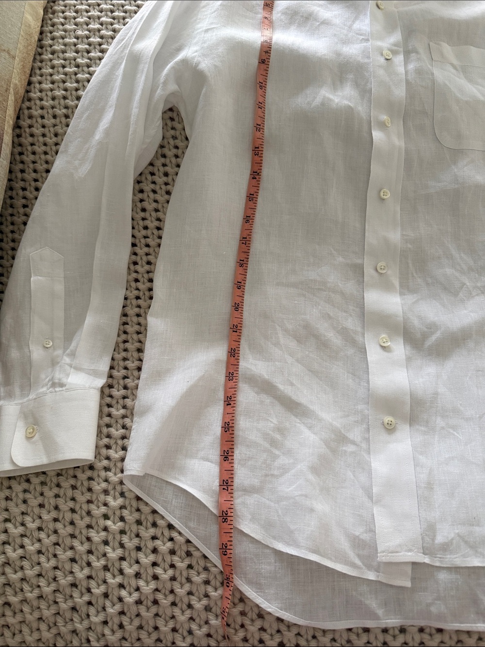 Vineyard Vines Men's White 100% Linen Long Sleeve Button Down Shirt - Size Small - Picture 8 of 11